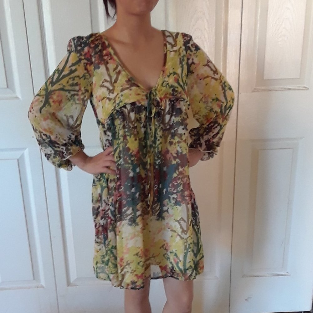 H&M Dress Size 4 Floral Mini Boho Dress